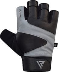 RDX Rukavice šedé GYM GLOVE LEATHER S14 GRAY, kůže, velikost XXXL