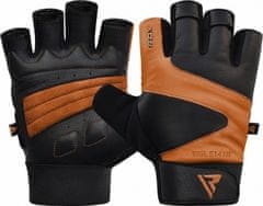 RDX Rukavice hnědé GYM GLOVE LEATHER S14 TAN, kůže, velikost XXL