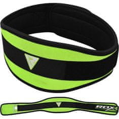 RDX Neoprénový zelený vzpěračský opasek NEO prEN DOUBLE BELT GREEN, velikost XXL