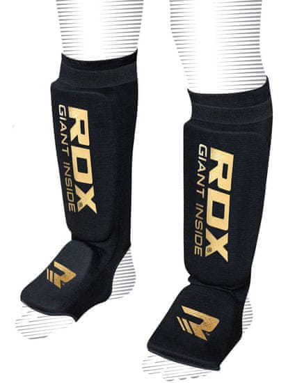 RDX Chrániče nárt a píšťalu HOSIERY SHIN Instep FOAM BLACK / GOLD, velikost XL