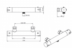 Eisl Sprchový set včetně termostatické baterie s roztečí 150 mm -letní déšť