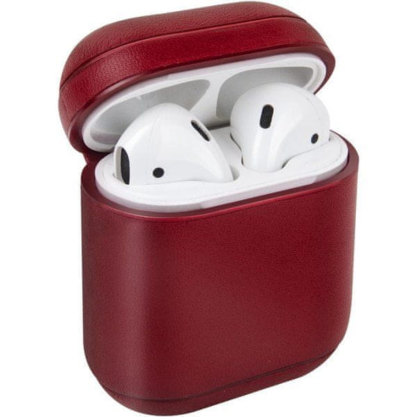 UNIQ Terra Geniune Leather Airpods (2019) Snap Case Mahogany červené, UNIQ-AIRPODS(2019)-TERRED