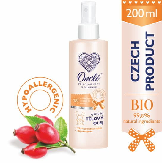 Onclé BIO Dětský vyživující tělový olej ONCLÉ 200ml