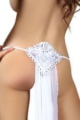 Livco Corsetti Erotická tanga Bride + Ponožky Gatta Calzino Strech, bílá, S/L