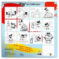 Grooters Poznámkový kalendář Mickey Mouse – DIY: omalovánkový kalendář, 30 x 30 cm