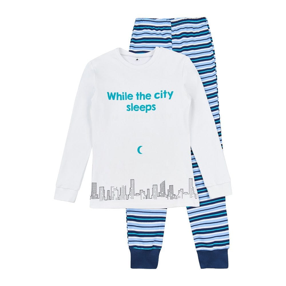 Garnamama chlapecké svítící pyžamo Neon 116 bílá, modrá