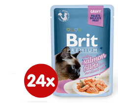 Brit Premium Cat Delicate Fillets in Gravy with Salmon for Sterilised 24 X 85 g