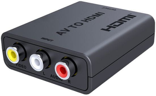 PremiumCord Převodník AV kompozitního signálu a stereo zvuku na HDMI 1080p (KHCON-47) - rozbaleno