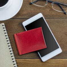 FIXED Kožená peněženka Smile Wallet se smart trackerem Smile s motion senzorem, červená