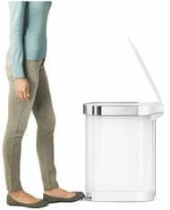 Simplehuman Úzký pedálový odpadkový koš Slim – 45 l, bílá nerez ocel, FPP