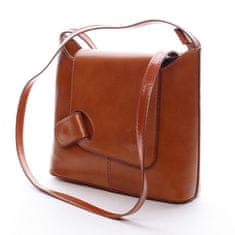 Delami Vera Pelle Kožená elegantní crossbody kabelka Abella, dark camel