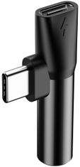 BASEUS 90° adaptér USB-C/USB-C + 3,5mm jack CATL41-01, černá