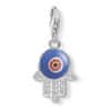 Thomas Sabo Přívěsek "Modrá skleněná ruka Fatimy" , 1442-052-1, Charm Club, 925 Sterling silver, zirconia white/glass blue