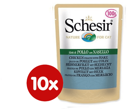 Schesir Kapsička Cat kuřecí + hejk 10 x 100g