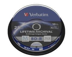 Verbatim M-DISC BD-R SL 25GB, 4x, printable, spindle 10 ks (43825)