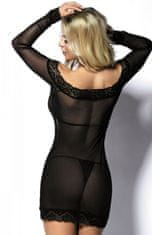 DKaren Erotické šaty Ashley black + Ponožky Gatta Calzino Strech, černá, XL