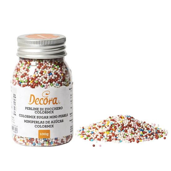 Decora Cukrové zdobení mini perličky 1,5mm barevné 100g