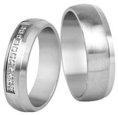 Beneto Exclusive Dámský prsten z oceli s krystaly SPD03 (Obvod 55 mm)