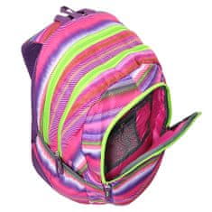 Target Studentský batoh , Barevné pruhy, růžovo-zelený