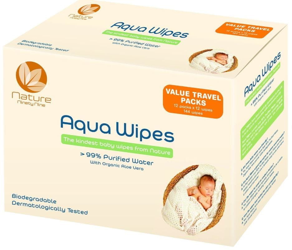 Aqua Wipes Vlhčené ubrousky - BOX 12x12 ks