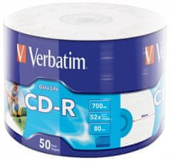 Verbatim CD-R 700MB, 52x, printable, wrap 50 ks (43794)