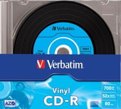 Verbatim CD-R AZO 700MB, 52x, vinyl, slim case 10 ks (43426)