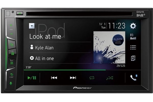  výkonné štýlové autorádio s dotykovým displejom pioneer avh-z3200dab fm dab dab+ usb vstup apple carply aux in flac 13pásmový ekvalizér výkon 4 × 50 w bluetooth 