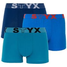 Styx 3PACK pánské boxerky sportovní guma modré (G9676869) - velikost XL
