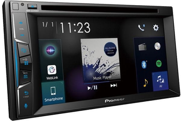 výkonné štýlové autorádio s dotykovým displejom PIONEER AVH-z2200bt fm usb vstup apple carplay aux in flac 13pásmový ekvalizér výkon 4 × 50 w bluetooth