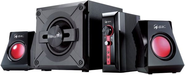 Reproduktory Genius Genius GX Gaming SW-G 2.1 1250 (31730019400), 38 W výkon, Subfwoofer 20 W, 3,5 mm jack, sluchátka mikrofon, ovládání hlasitosti a bas