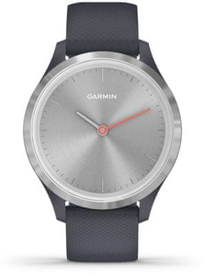 Hybridní chytré hodinky Garmin vivomove 3S, smart watch, tep, dech, menstruační cyklus, pitný režim, metabolismus, kalorie, vzdálenosti, kroky, aktivita, odpočinek, spánek, analogové ručičky, skrytý OLED displej