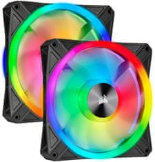 Corsair iCUE QL140 RGB, 2x140mm, Lighting Node CORE, černý