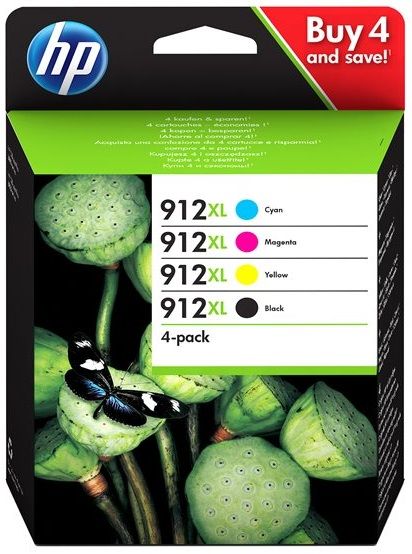 HP 912XL čtyřbalení černá/azurová/žlutá/purpurová (3YP34AE)