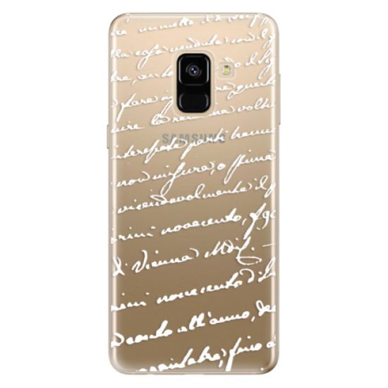 iSaprio Silikonové pouzdro - Handwriting 01 - white pro Samsung Galaxy A8 2018