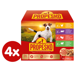 Propesko kapsičky s kuřecím, hovězím, krůtím, jehněčím v omáčce 4x(12x100 g)