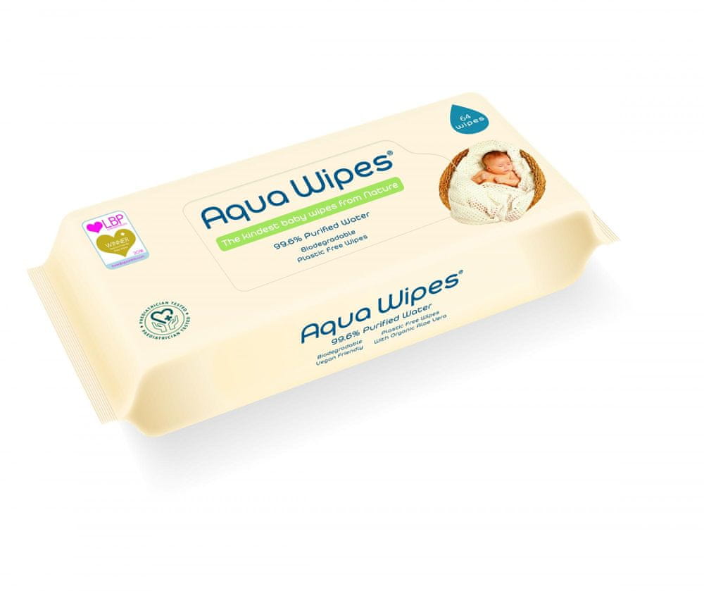 Aqua Wipes Vlhčené ubrousky 64 ks