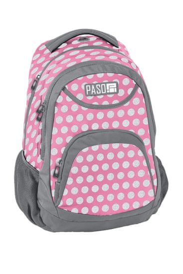 Paso Školní batoh Dots růžový