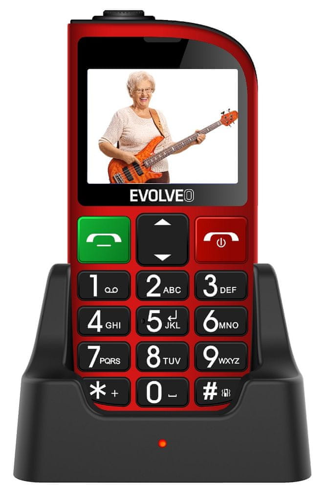 Evolveo EasyPhone FM, červený - zánovní
