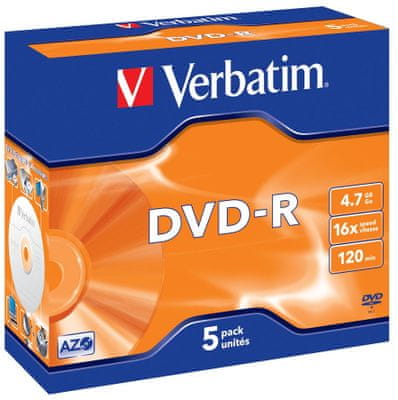 DVD-R Verbatim, vysoká kapacita, optické disky, dlouhá životnost