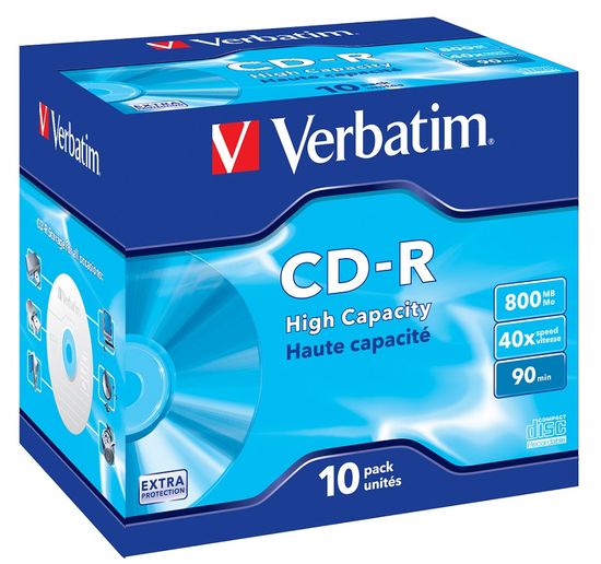 Verbatim CD-R 800MB, 40×, jewel case 10 ks (43428)