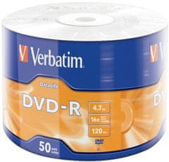 Verbatim DVD-R DataLife 4,7GB, 16×, wrap 50 ks (43791)