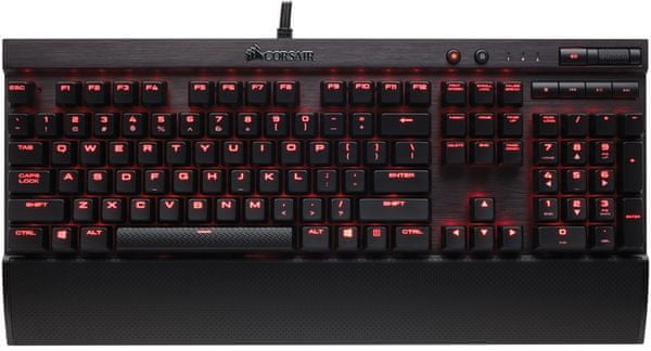 Herní mechanická klávesnice Corsair K70 Rapidfire, Cherry MX Speed Silver, US rychlá odezva anti-ghosting multi-key rollover podsvícení ergonomická software programovatelná, herní makra