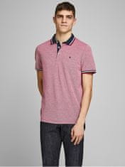 Jack&Jones Pánské polo triko JJEPAULOS Slim Fit 12136668 Rio Red (Velikost M)