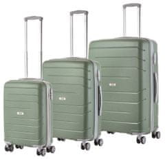 TRAVEL Z Sada kufrů Big Bars Olive 3-set