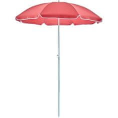VERVELEY Kulatý deštník, Oblouk 1,80 m, Polyesterová struktura anti-UV, Bílo-červený