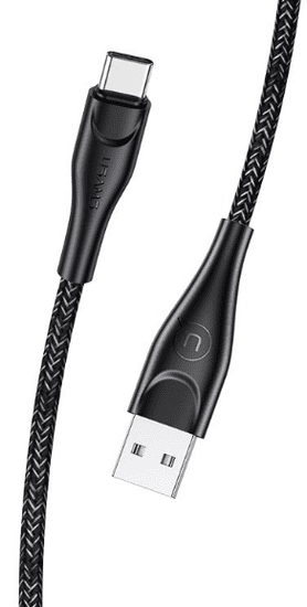 USAMS SJ390 U41 Braided Datový Kabel 1m Type C Black (EU Blister) (SJ390USB01)