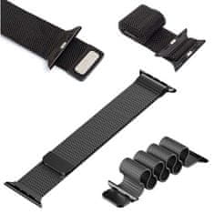 4wrist Ocelový milánský tah pro Apple Watch - Černý 42/44/45/49 mm