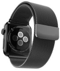 4wrist Ocelový milánský tah pro Apple Watch - Černý 42/44/45/49 mm
