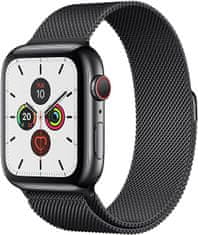 4wrist Ocelový milánský tah pro Apple Watch - Černý 42/44/45/49 mm