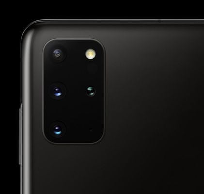 Samsung Galaxy S20+, čtyřnásobný ultraširokoúhlý fotoaparát, teleobjektiv, optická stabilizace obrazu, trojnásobný optický zoom, dual pixel PDAF, TOF 3D kamera